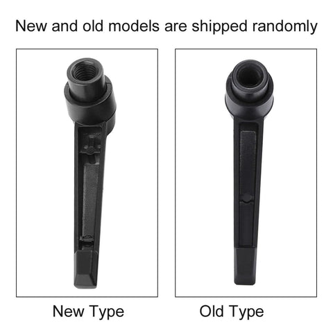 Comparison of new and old models of stainless steel clamping lever handles set of 4 adjustable knobs with female thread studs M4 to M12 for machinery.