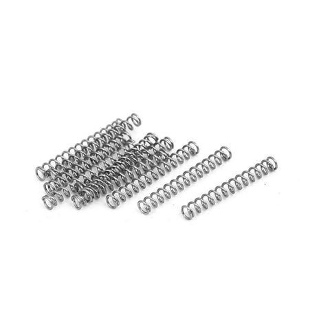 304 Stainless Steel Compression Spring, 2mm Outer Diameter, 0.3mm Wire, 15mm Free Length, Silver Tone, Pack Of 10, Durable Tiny Coil Springs