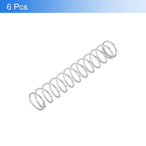 Six Pack 304 Stainless Steel Compression Springs 1.6mm Wire Diameter 18mm Outer Diameter 100mm Length Rustproof Ballpoint Pen Pressure Springs