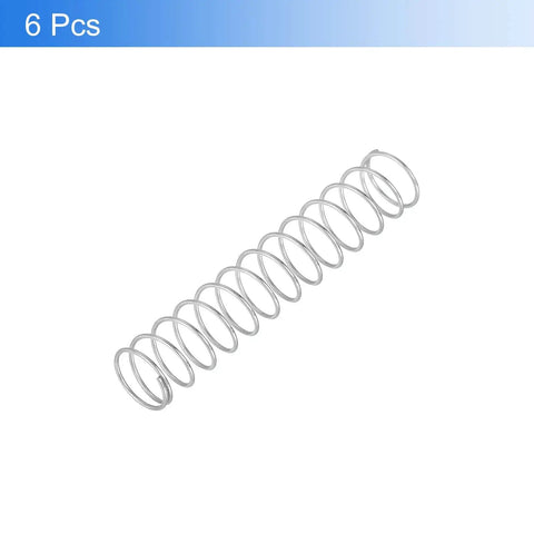 Six Pack Stainless Steel Compression Springs 1mm Wire Diameter 15mm Outer Diameter 80mm Length 304 Grade Rust Proof Heavy Duty Ballpoint Pen Pressure Springs For Ballpoint Pens And Home Shop Repairs Silver