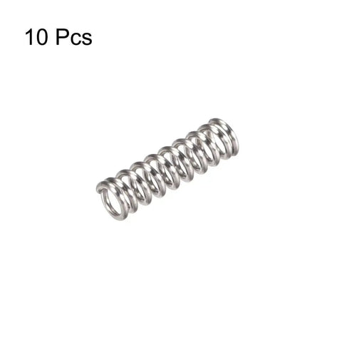 3mm OD Stainless Steel Compression Springs With 0.5mm Wire Size 6mm Compressed Length 10mm Free Length 4N Load Capacity 304 Stainless Silver Tone Pack Of 10 DIY Friendly For Quick Fixes And Repairs