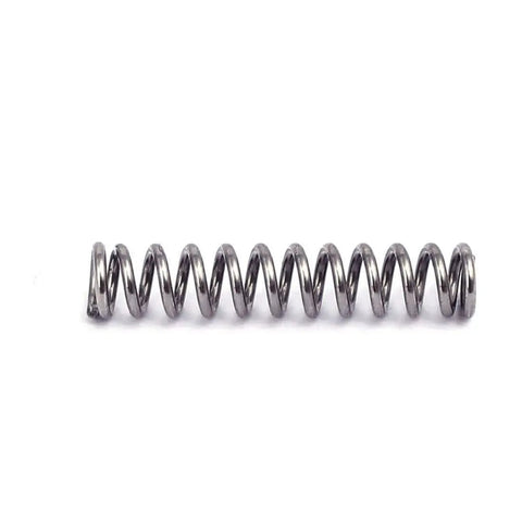 Durable 304 Stainless Steel Compression Spring 3mm Outer Diameter, 0.5mm Wire, 15mm Free Length, Silver Tone, front view.