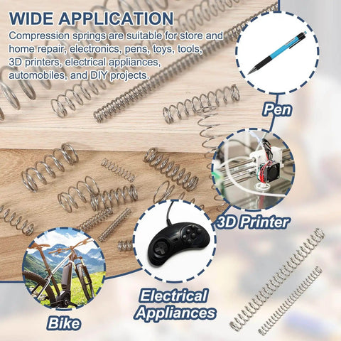 2 Mm Outer Diameter 0.3 Mm Wire 10 Mm Free Length Stainless Steel Compression Spring Pack Of 10 For DIY Projects Home Repairs Small Extension Spring 304 Silver Tone with various applications