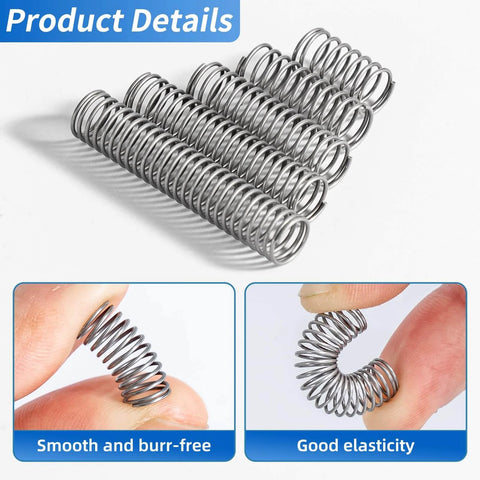 Close-up of metal springs demonstrating smooth finish and elasticity, related to ✝️ 380-Pack Utility Cart 0.3 mm Platform Size Stainless Steel Frame.