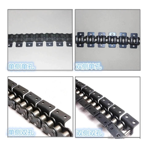 Stainless Steel Short Pitch Plate Conveyor Drive Roller Chain 08B-1 10A-1 With A1 A2 Attachments 1.5 Meter Length