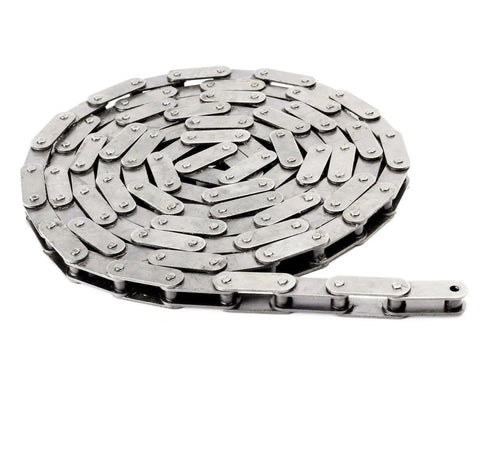 Coiled C2060SS Premium 304 Stainless Steel Conveyor Roller Chain 10 Feet With One Connecting Link 1.500 Inch Pitch High Tensile Strength
