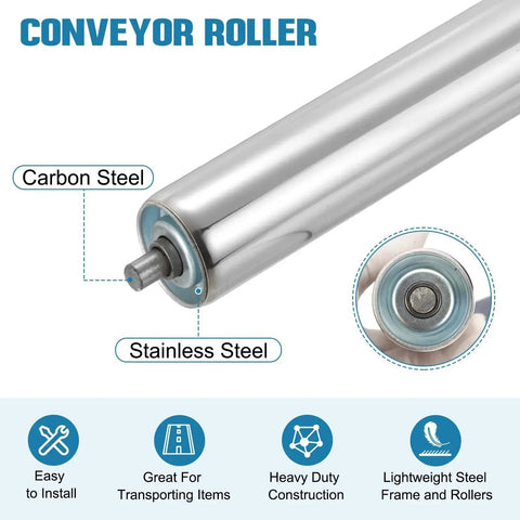 Stainless Steel Conveyor Roller 2 Inch Diameter 14 Inch Length Heavy Duty Gravity Transmission Pro Grade Replacement Part