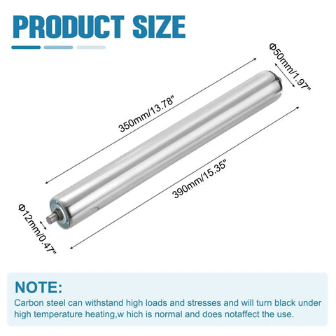 Stainless Steel Conveyor Roller 2 Inch Diameter 14 Inch Length Heavy Duty Gravity Transmission Pro Grade Replacement Part with Galvanized End
