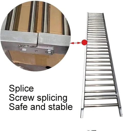 Stainless Steel Conveyor Roller Belt For Commercial Truck Trailers And Warehouses Factory And Diy Projects, shown with splice detail