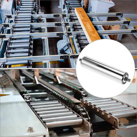 ✝️ Conveyor Roller, 2" Diameter x 8" Length, Stainless Steel Gravity Transmission Part with End Caps, for Roller Conveyor Systems