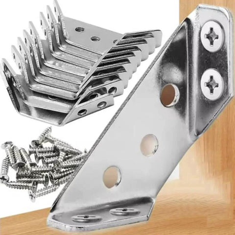 5PCS Stainless Steel Corner Brackets with 20PCS Screws Furniture Connector for Cabinet Angle Support Fixed Brace Fasteners