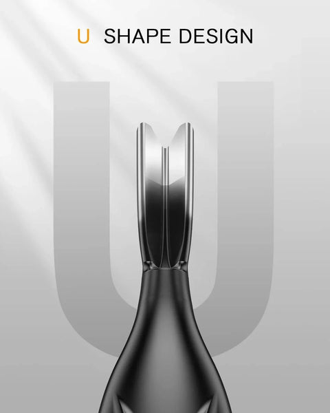 Close-up of 2 In 1 Cuticle Pusher And Trimmer With Fork Stainless Steel Nail Care Tool For Manicures And Pedicures Black