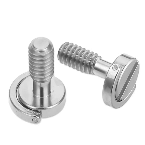 Two Pack One Quarter Twenty Thread D Ring Stainless Steel Camera Fixing Screws For Tripod Mounts And Quick Release Plates