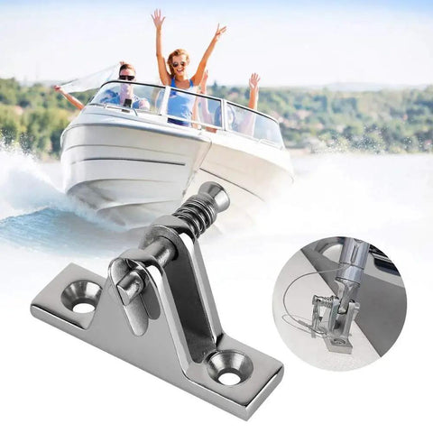 Stainless steel quick-release deck hatch hinge pins, 60mm, 2pcs; marine-grade 90-degree hardware (close-up view)