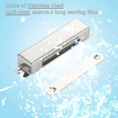 2 Pack Heavy Duty Magnetic Door Catch With 90lb Pull, Stainless Steel Anti Rust Design shown with water resistance feature