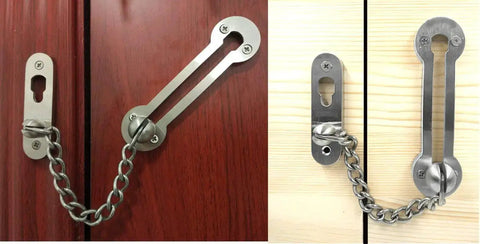 Extra Thick Door Chain Lock With 3mm SUS304 Stainless Steel Die Cast Heavy Duty Inside Door Security Chain Guard installed on doors