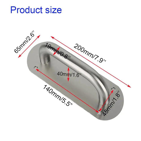 Stainless Steel Door Plate Handle Heavy Duty Pull Push For Indoor Outdoor Use 7.9 Inch By 2.6 Inch Oval Backplate D Style Handle Pack Of 2 Suitable For Fire Doors Sliding Barn Doors Shed And Commercial Applications