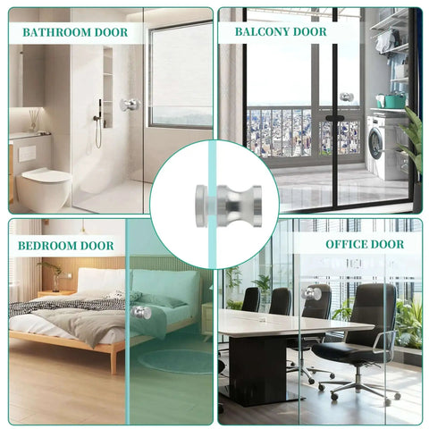 Heavy Duty Stainless Steel Shower Door Handle For Glass Doors One Sided Pull Knob SUS304 Brushed Nickel Replacement Hardware