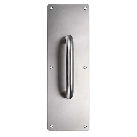 Two Pack 12 Inch Stainless Steel Door Handle Pull And Push Plate Built To Last Heavy Duty Gate Handle Bar with brushed finish