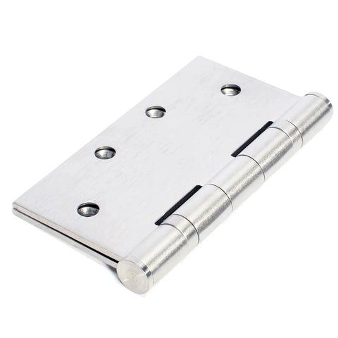 Silver 6-Pack 4.5 inch X 4.5 inch Heavy Duty Commercial Door Hinge Thickened, with Silent Steel Plain Ball Bearing, Thickness 3 mm Stainless Steel