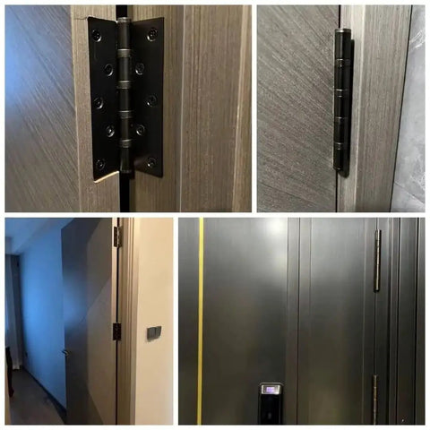 Heavy Duty Stainless Steel Door Hinges Built Like A Tank 5 Inch By 3 Inch Square Corner 304 Stainless Steel Ball Bearings Rust Proof Non Removable Pin 2 Pack For Interior And Exterior Doors installed on wooden doors