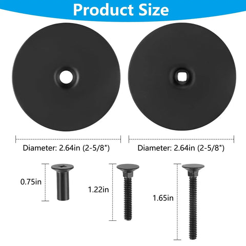 Premium stainless steel door hole cover plates guard entry doors from tampering with screws, 2.64 inch diameter, set of 2.
