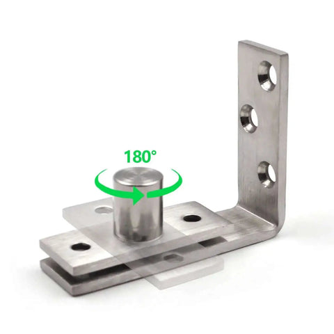 Heavy Duty Stainless Steel Wood Door Pivot Hinges Built Tough With 180 Degree Rotation Adjustable Swing Mount L Shape Design