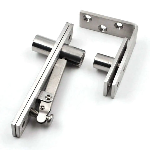 Heavy Duty Stainless Steel Wood Door Pivot Hinges Built Tough With 180 Degree Rotation Adjustable Swing Mount L Shape Design, Durable Door Hardware For Smooth Dual Swing, Corrosion Resistant 304 Grade