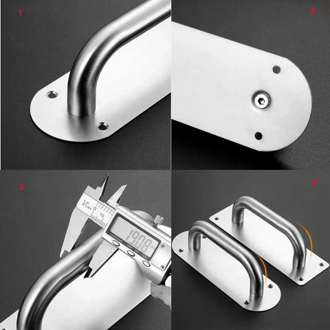 Stainless Steel Door Plate Handle Heavy Duty Pull Push For Indoor Outdoor Use 7.9 Inch By 2.6 Inch Oval Backplate D Style Handle Pack Of 2 Suitable For Fire Doors Sliding Barn Doors Shed And Commercial Applications