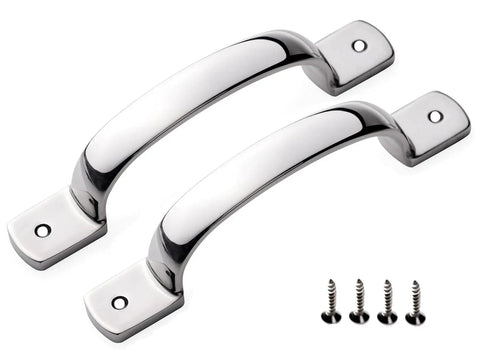 Heavy Duty Door Pull Handle Set In Stainless Steel With Mirror Polish Finish For Doors And Cabinets, screws included