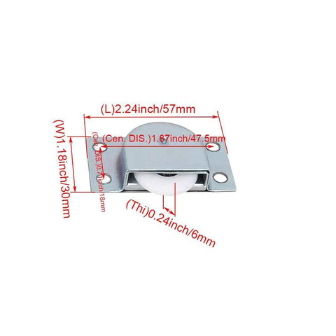 Two Pairs Stainless Steel Furniture Rollers Single Wheel For Closet Cabinet Wardrobe Sliding Doors Pulley Durable Track Hardware