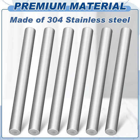 Heavy Duty Stainless Steel Dowel Pins Six Pack Three Eighths Inch Diameter By Three Inches 304 Grade For Bunk Beds Shelves Cabinets Kitchen Furniture Closet DIY Hardware Replacement