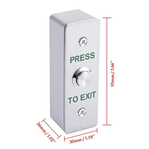 Stainless steel exit button for Outswinging Door Access System With 600lbs Magnetic Lock Kit Built In Alarm Beeper Remote Controller.