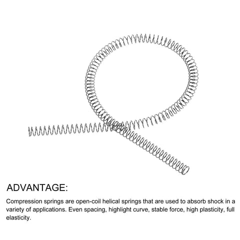 All Purpose Stainless Steel Extension Spring 6mm Outer Diameter 0.6mm Wire 305mm Free Length 304 Grade coiled on white background