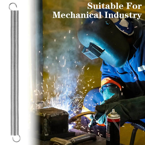 4 Pack Extension Springs With Hook Ends Three Eighths Inch By Six And One Half Inch Stainless Steel Heavy Duty for machinery repair
