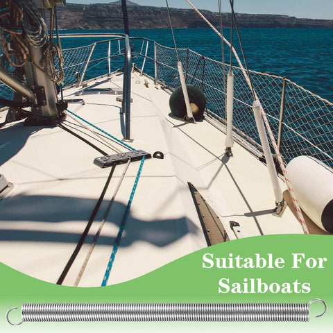 4 Pack Extension Springs With Hook Ends Three Eighths Inch By Six And One Half Inch Stainless Steel Heavy Duty, sailboat deck