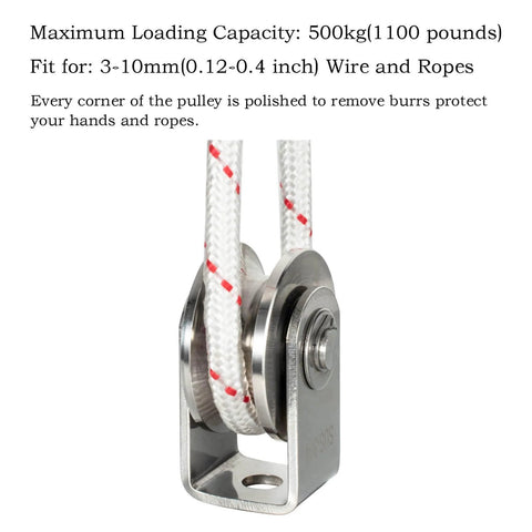 Side view of Cable Pulley Wheel Heavy Duty with Fixed Pulley Block, Bearing Inside, designed for lifting with ropes