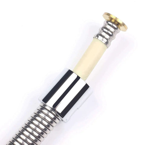 Close-up of Stainless Steel Flexible Metal Hose 18.5 Inch For Commercial Pre Rinse Kitchen Sink Faucets with metal connector
