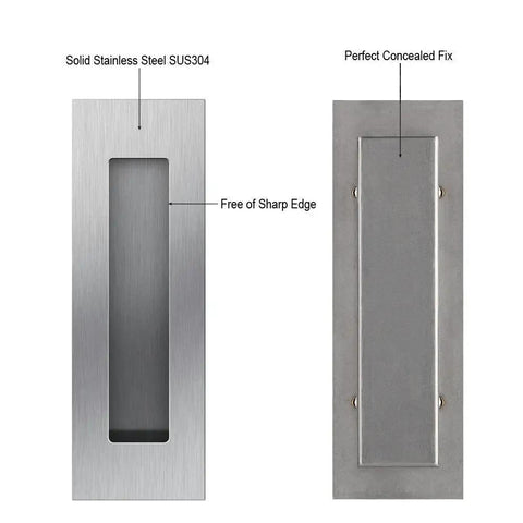 Flush Pull Two Pack Six Inch Rectangular Satin Brushed Hand Polished Chamfered Edges For A Smooth Safe Feel Free Of Sharp Edge Easy Installation