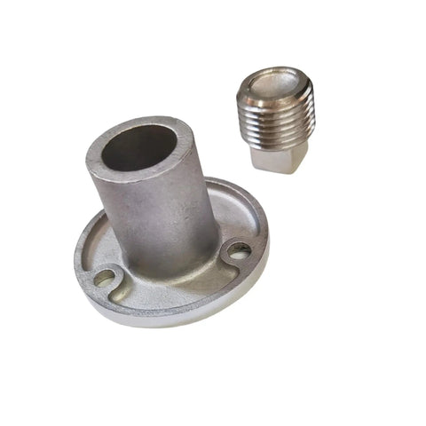Beefy Heavy Duty 316 Stainless Steel Garboard Drain Plug Kit For Boats, 2 Inch Flange, Half Inch NPT Plug, Includes 3 Screws