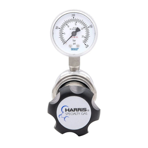 Workhorse High Purity Stainless Steel Gas Regulator For Nitrogen Helium Argon Carbon Dioxide Hydrogen Oxygen 0 To 250 PSIG Output Single Stage Pipeline Regulator HP743 Ideal For High Purity And Corrosive Gas Systems Up To 3000 PSIG Inlet front view