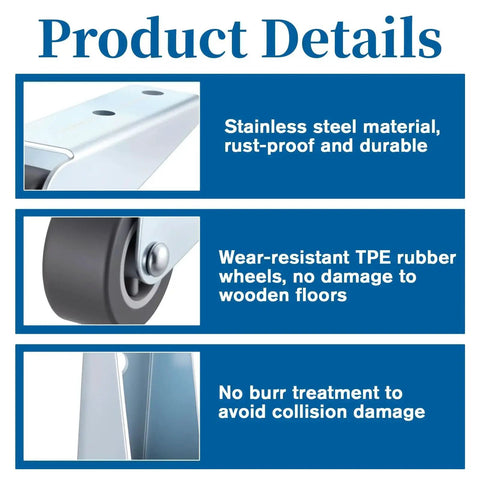 1 Piece 1.6 Inch Gate Caster Wheel Replacement In Stainless Steel Housing With Anti Friction Rubber Wheel Rolling Pulley Directional Wheel details