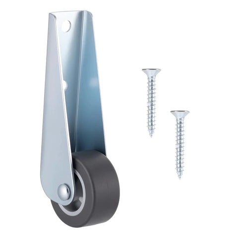 1 Piece 1.6 Inch Gate Caster Wheel Replacement In Stainless Steel Housing With Anti Friction Rubber Wheel and screws