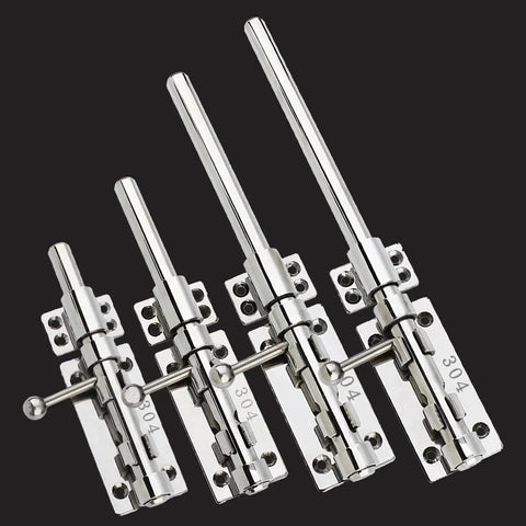 Set of four Slide Bolt Gate Latch Thickened 304 Stainless Steel Heavy Duty Barrel Bolt With Padlock Hole and Dust Canister
