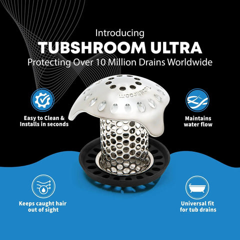Ultra Revolutionary Stainless Steel Bath Tub Drain Protector And Hair Catcher With Strainer for Universal Drains, single pack.
