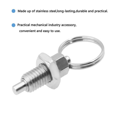 M6-3mm Stainless Steel Spring Plunger with Pull Ring, Stubby Hand-Retractable Non-Locking Index Plunger for industrial use