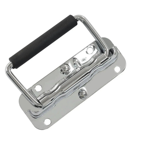 Two Pack 4.33 Inch Silver Spring Loaded Handles For Toolboxes Chest Cases And Storage Boxes Heavy Duty Stainless Steel Construction
