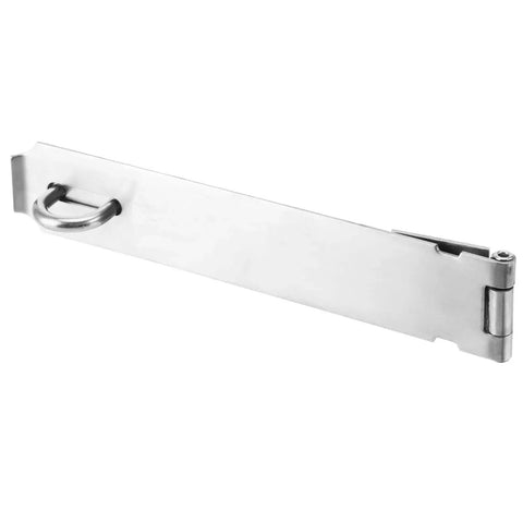 Close-up of 2 Pack 8 Inch Heavy Duty Door Hasp Latch Stainless Steel Padlock Hasp Lock, corrosion resistant, ideal for security.