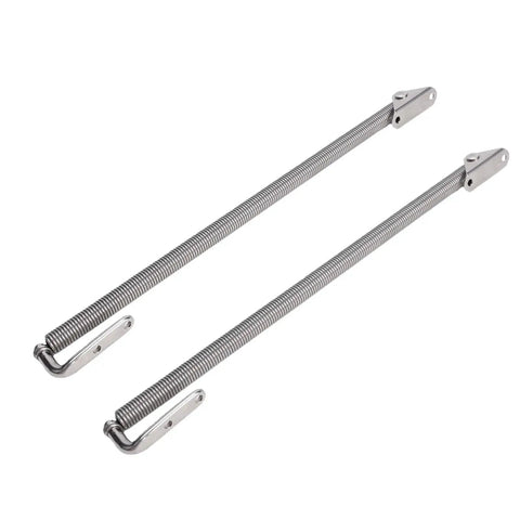 Two Jonlaki 250mm boat hatch springs, 316 stainless steel with mounting brackets and end hooks