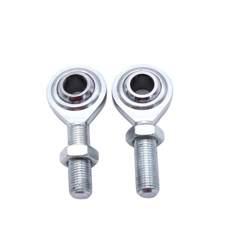 Close-up of stainless steel 3/8 Heim Joint for 5 1/2 Adjustable Tensioning Rod Alternator Bracket, SBC BBC engines.